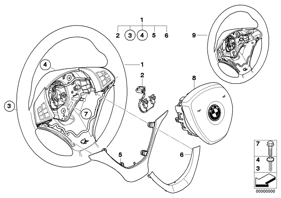 Diagram Airbag sports steering wheel, leather for your 2023 BMW X3  30eX 