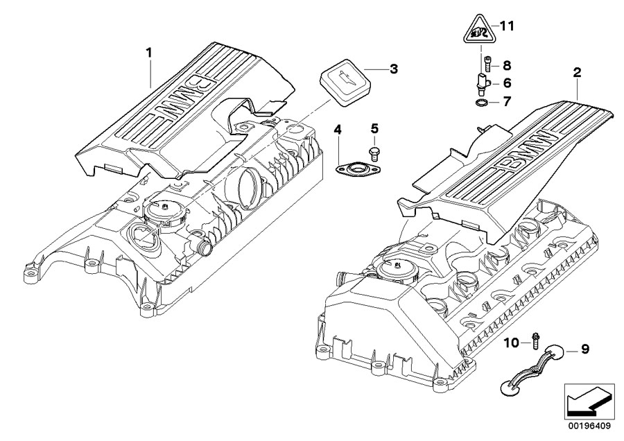 Diagram Cylinder head COVER/MOUNTING parts for your 2009 BMW M6   