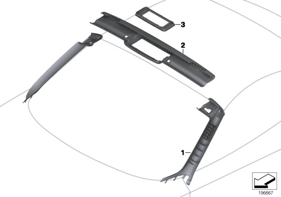 Diagram Trim, windshield cowl, inner for your BMW