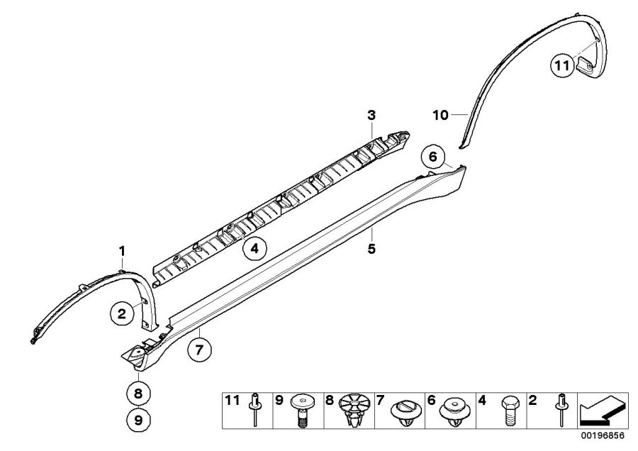 Diagram M cover for rocker panel / wheel arch for your 1996 BMW