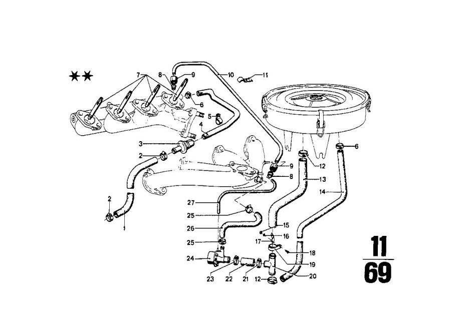Diagram Emission control-air pump for your 1969 BMW 1602   
