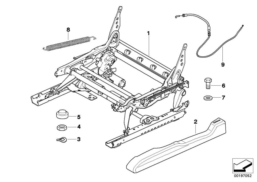 Diagram Front seat rail for your 2007 BMW M6   