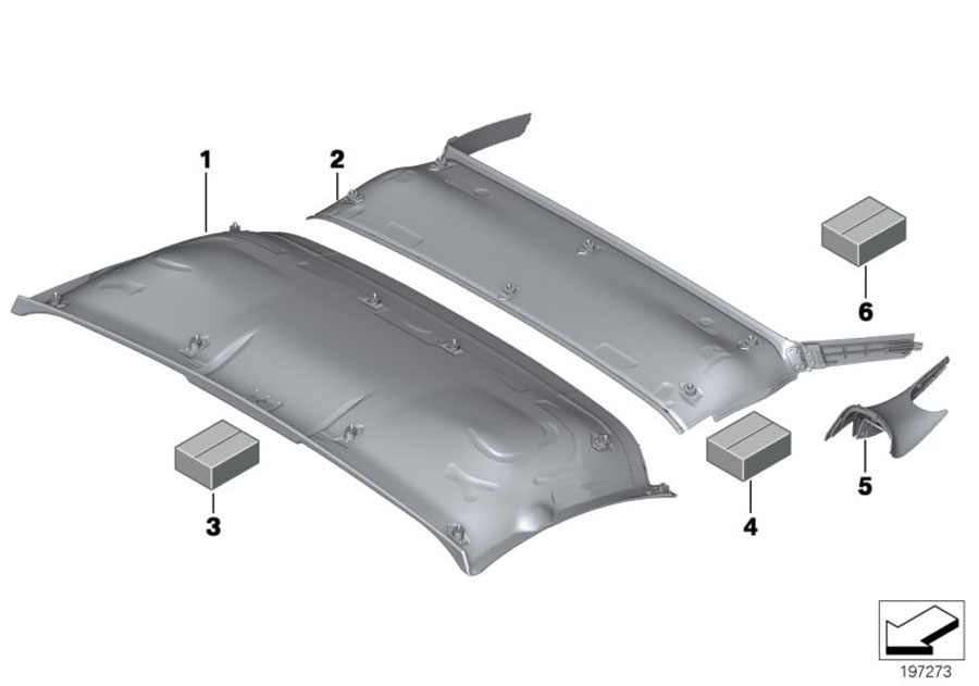 Diagram Internal head lining for your 2015 BMW 750i   