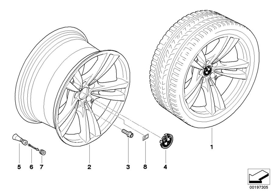 Diagram BMW M la wheel, V Spoke 299 for your 2012 BMW X5   