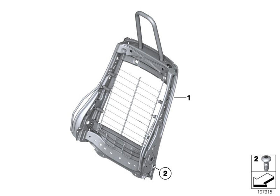 Diagram FRONT SEAT BACKREST FRAME/REAR PANEL for your BMW M6  