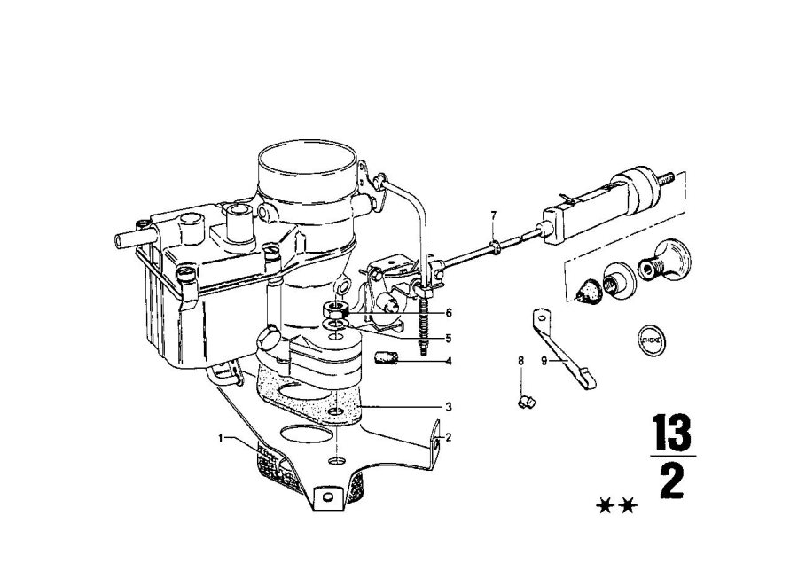 Diagram Carburetor mounting parts for your BMW