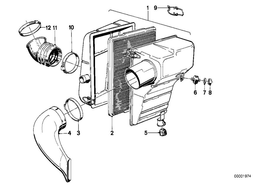 Diagram Intake silencer / Filter cartridge Intake silencer / Filter cartridge for your 2013 BMW 750i   