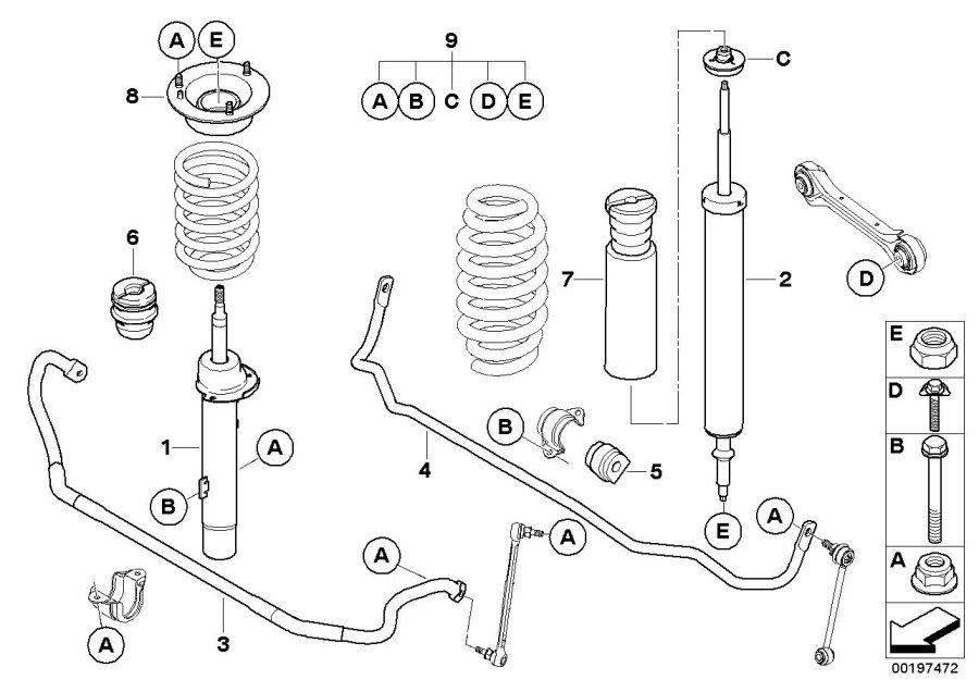 Diagram Single parts for M Sport suspension for your BMW