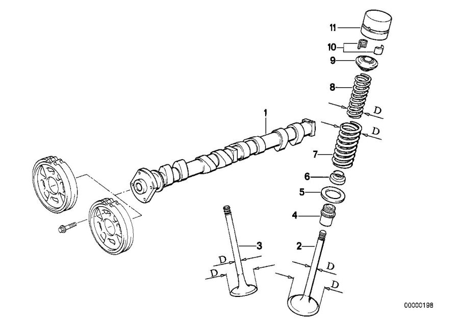 Diagram Valve Timing Gear - Cam Shaft for your BMW