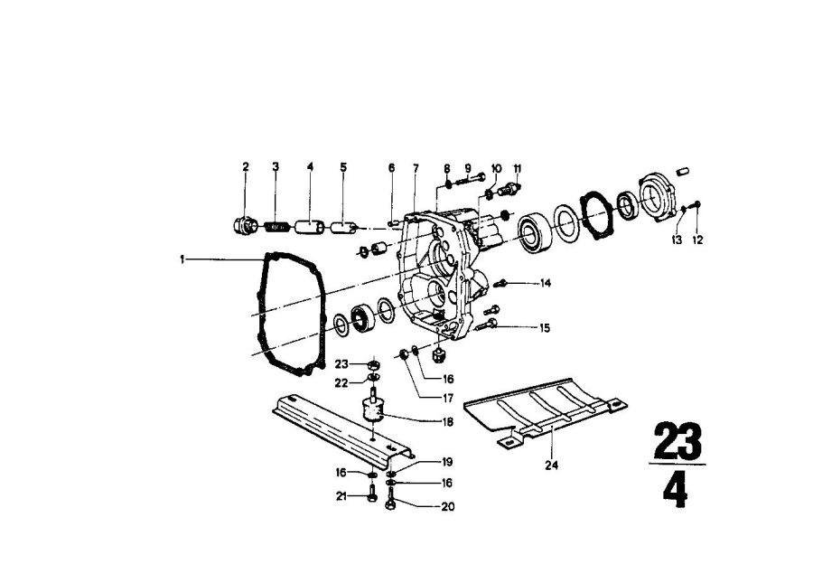 Diagram Getrag 242 housing+attaching parts for your 1985 BMW 635CSi   