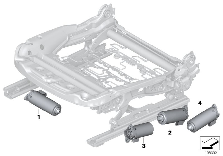 Diagram Seat, front, electrical and motors for your BMW X1  