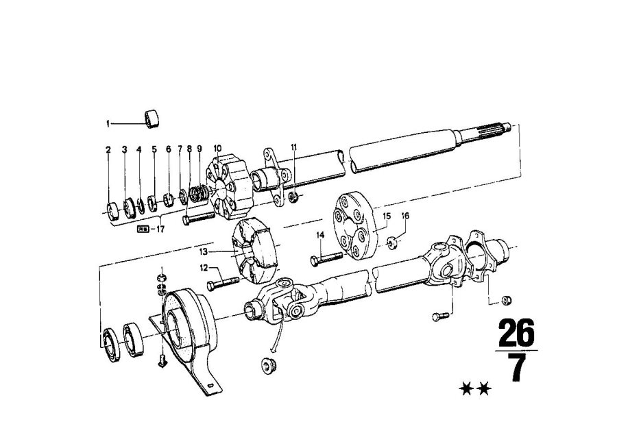 Diagram Drive shaft,univ.joint/center mounting for your 2016 BMW X1   