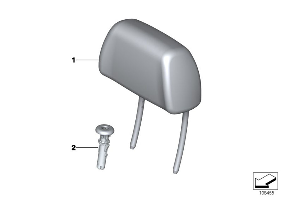 Diagram Seat, front, head restraint for your 2010 BMW M6   