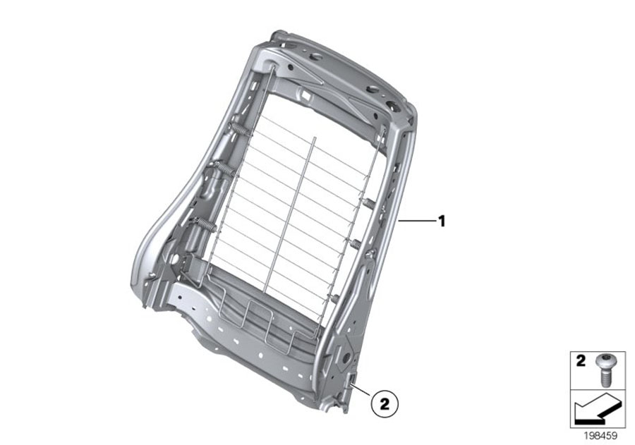 Diagram Seat, front, backrest frame for your 2010 BMW M6   