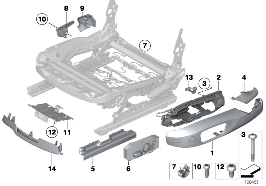 Diagram SEAT FRONT SEAT COVERINGS for your 2007 BMW M6   