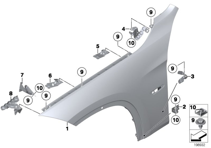 Diagram Front side panel for your 2007 BMW M6   