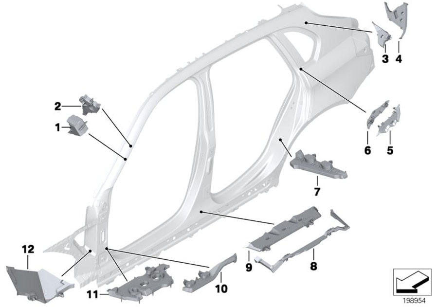 Diagram Cavity shielding, side frame for your 2013 BMW M6   