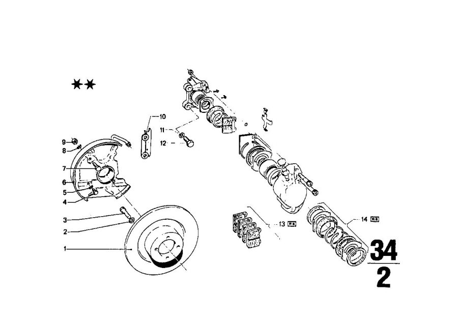 Diagram Brake DISC/CALIPER/MOUNTING PARTS/FRONT for your 2016 BMW X1   