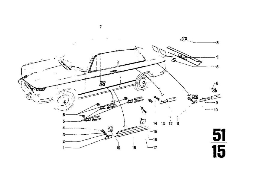 Diagram Moldings for your BMW X2  