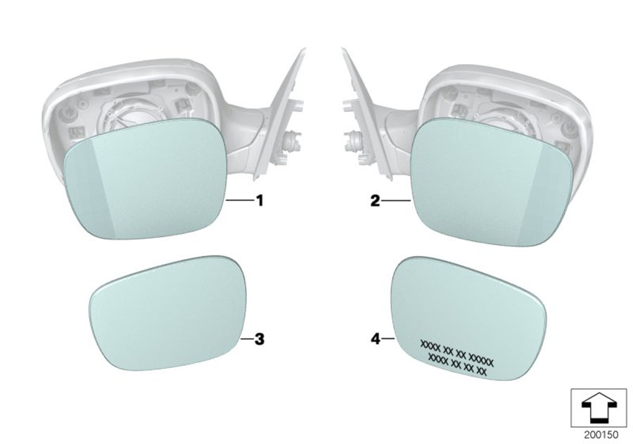 Diagram MIRROR GLASS for your 1988 BMW M6   