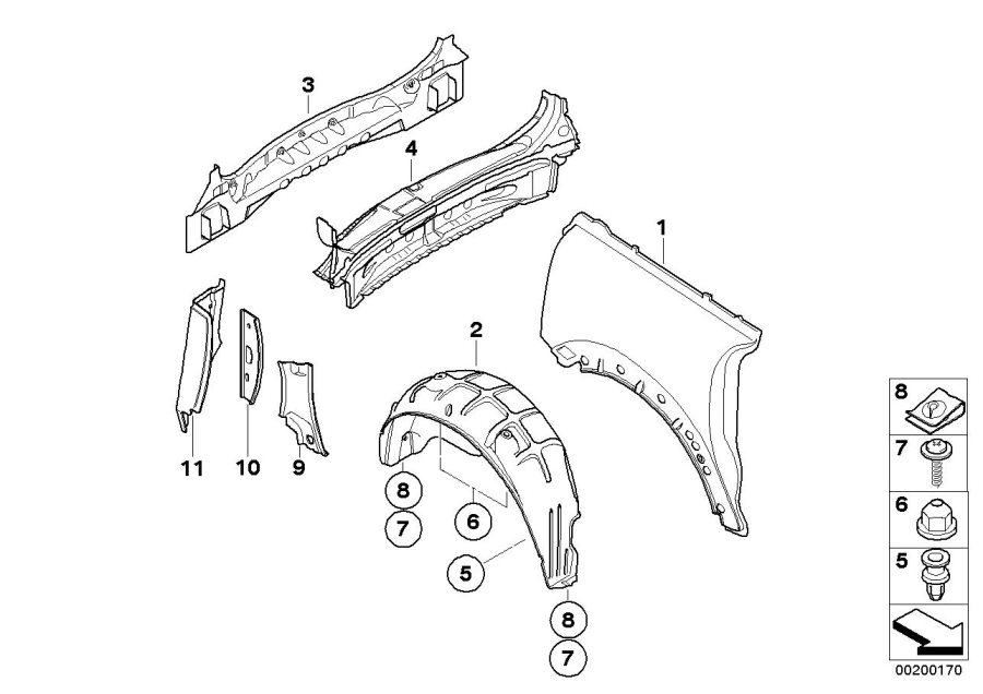 Diagram SIDE PANEL/TAIL TRIM for your MINI