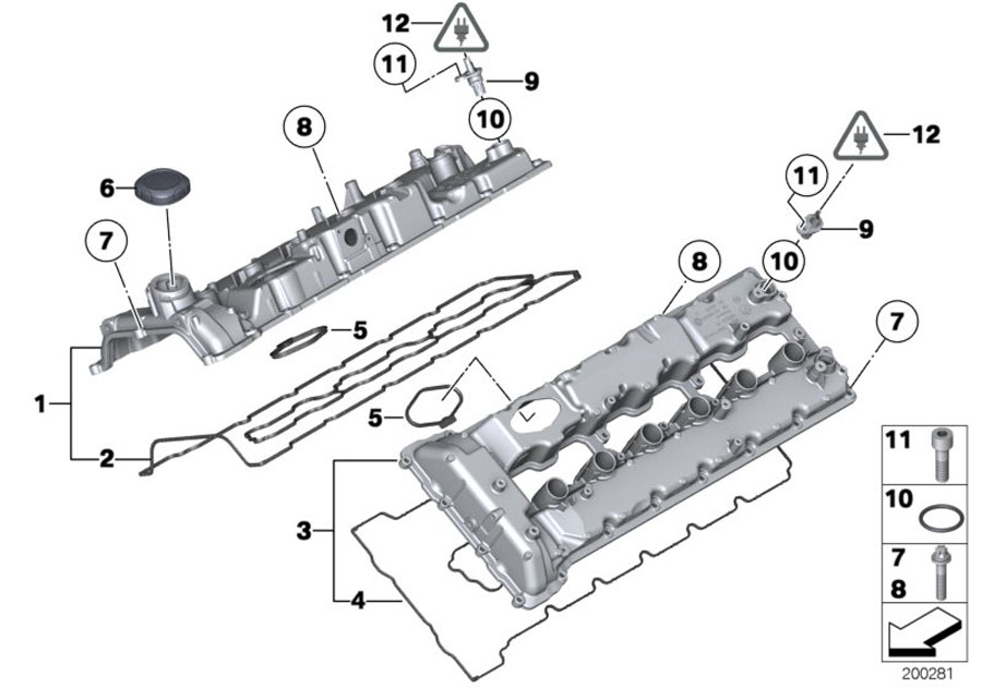 Diagram Cylinder head cover for your 1988 BMW M6   