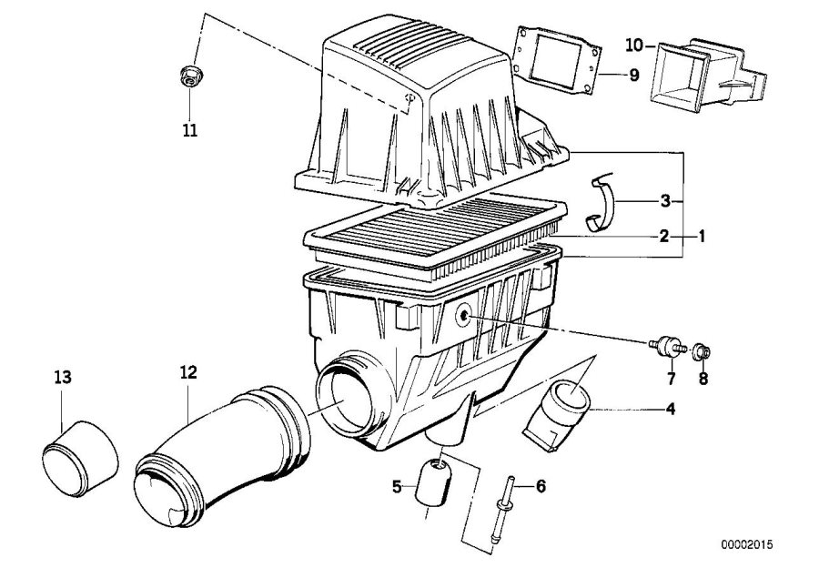 Diagram Intake silencer / Filter cartridge Intake silencer / Filter cartridge for your 2016 BMW 328d   