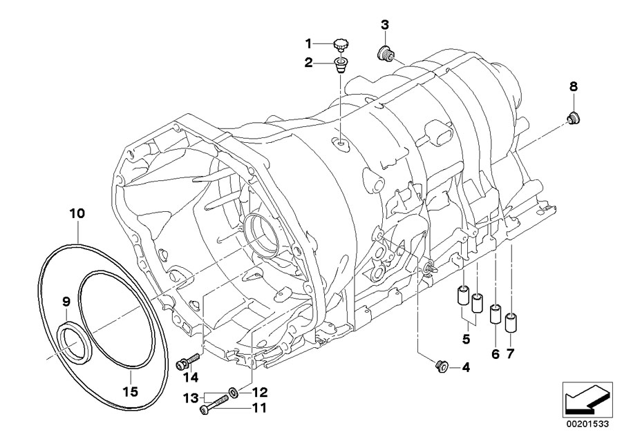 Diagram GA6HP26Z housing with mounting parts for your 2013 BMW 750LiX   