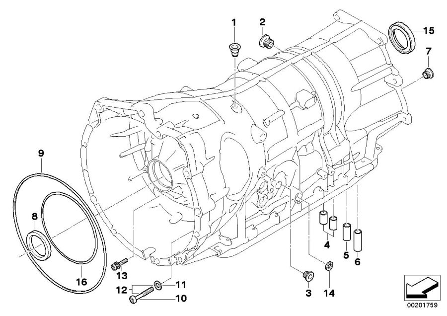 Diagram GA6HP26Z hous. Attachm. Parts, awd for your BMW M2 CS Racing  