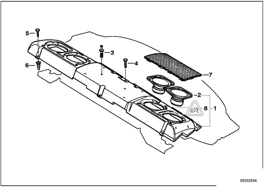 Diagram SINGL.PARTS SUBWOOFERBOX TOP-HIFI SYSTEM for your BMW 740i  