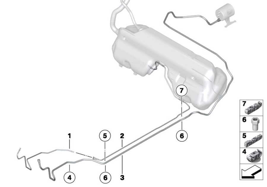 Diagram Fuel pipe and scavenging line for your 2014 BMW Z4 35i Convertible 