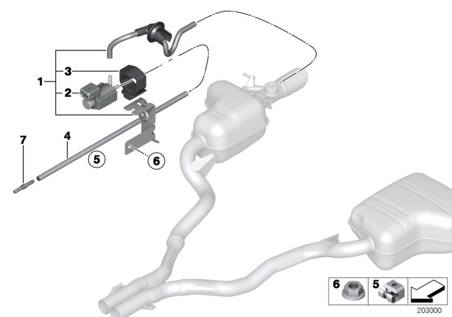 Diagram Vacuum control, exhaust flap for your BMW