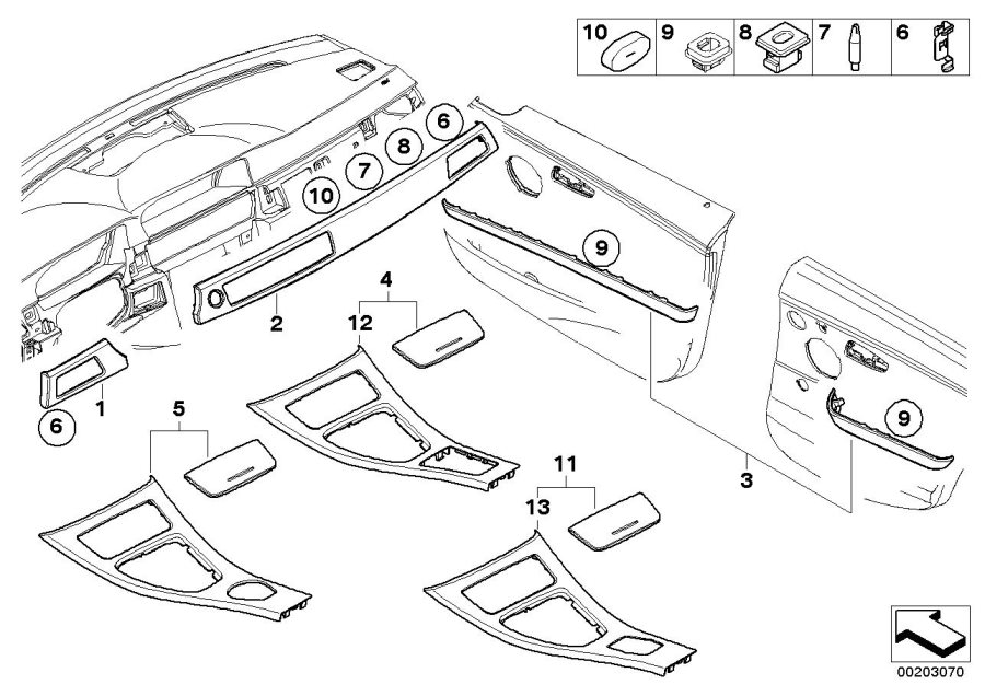 Diagram Retrofit, fine wood trim, walnut root for your BMW