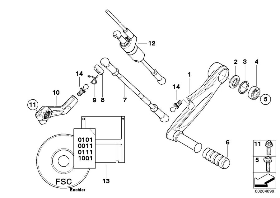 Diagram External gearshift parts/Shift lever for your BMW