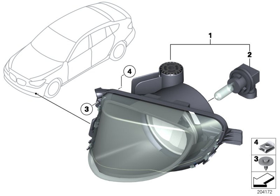 Diagram Fog lights for your BMW