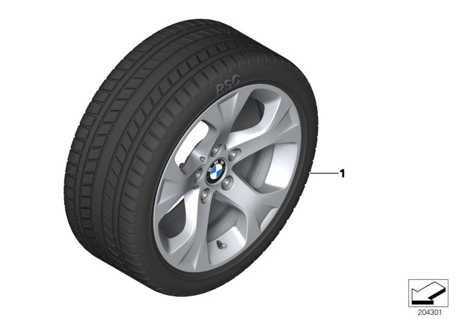 Diagram Winter wheel w.tire star sp.317 - 17" for your BMW