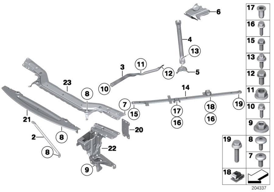 Diagram Reinforcement, body for your 2023 BMW X3  30eX 