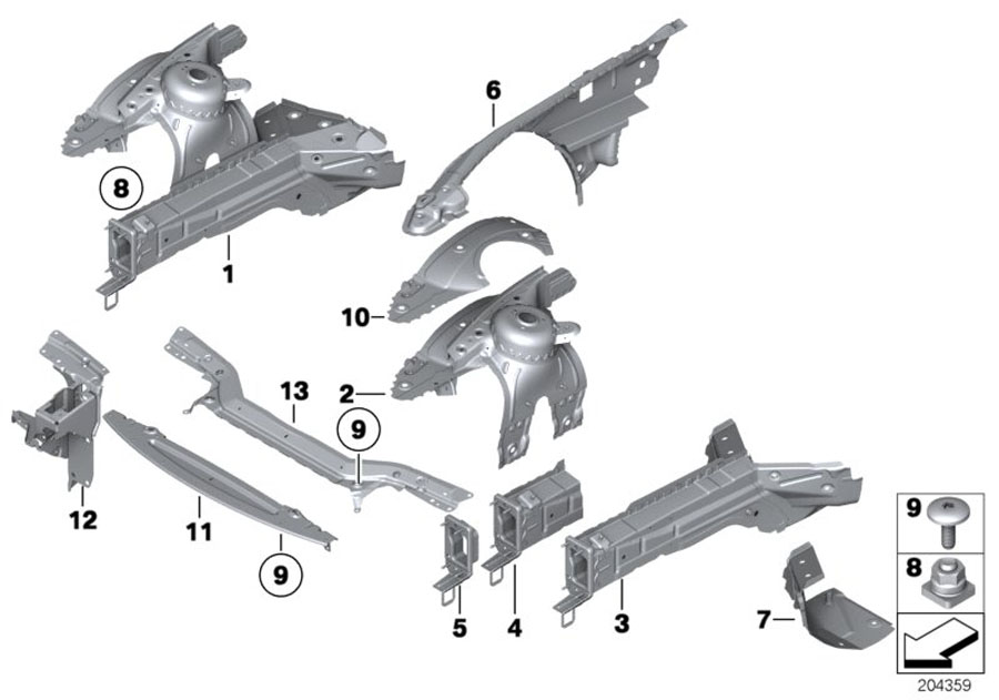 Diagram WHEELHOUSE/ENGINE support for your 2023 BMW X3  30eX 