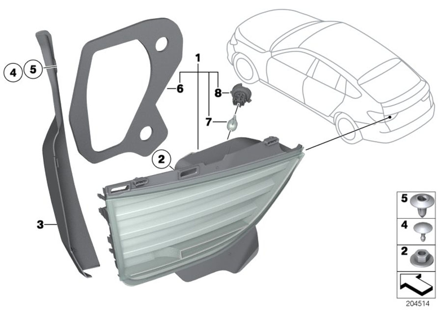 Diagram Rear light in trunk lid for your BMW