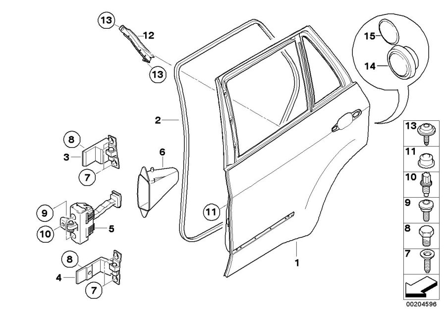 Diagram Rear door - hinge/door brake for your 2023 BMW X3  30eX 