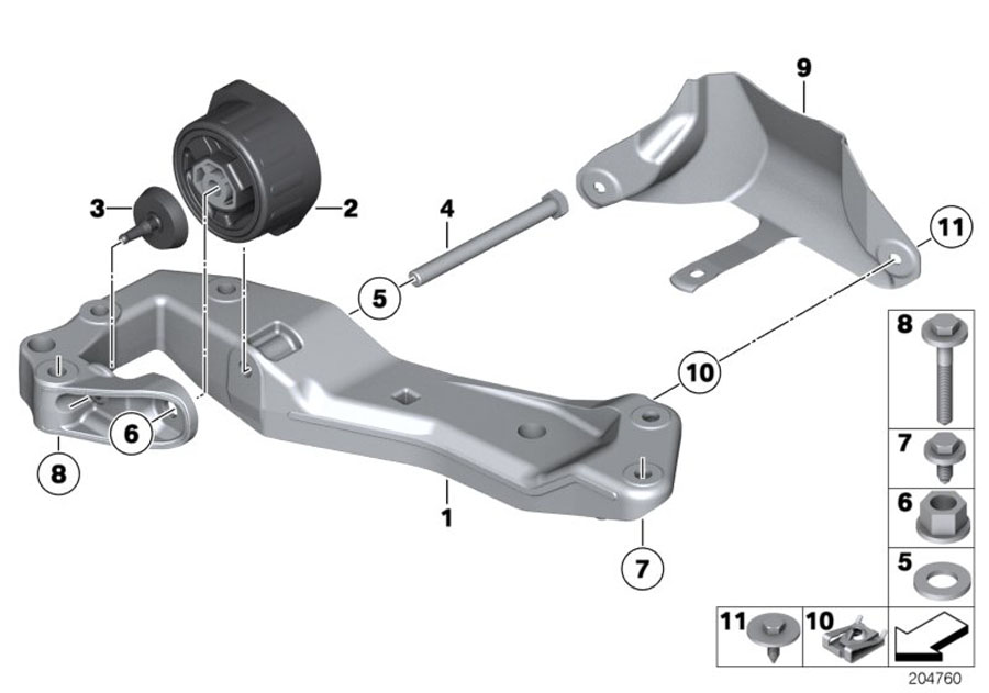 Diagram Gearbox suspension for your 2013 BMW 740i   