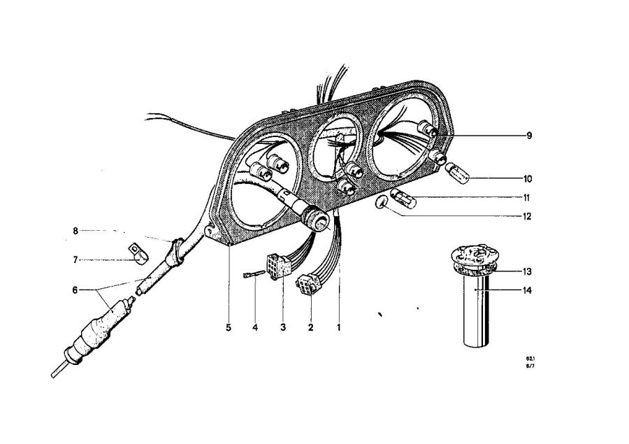 Diagram INSTRUMENTS/MOUNTING PARTS for your BMW