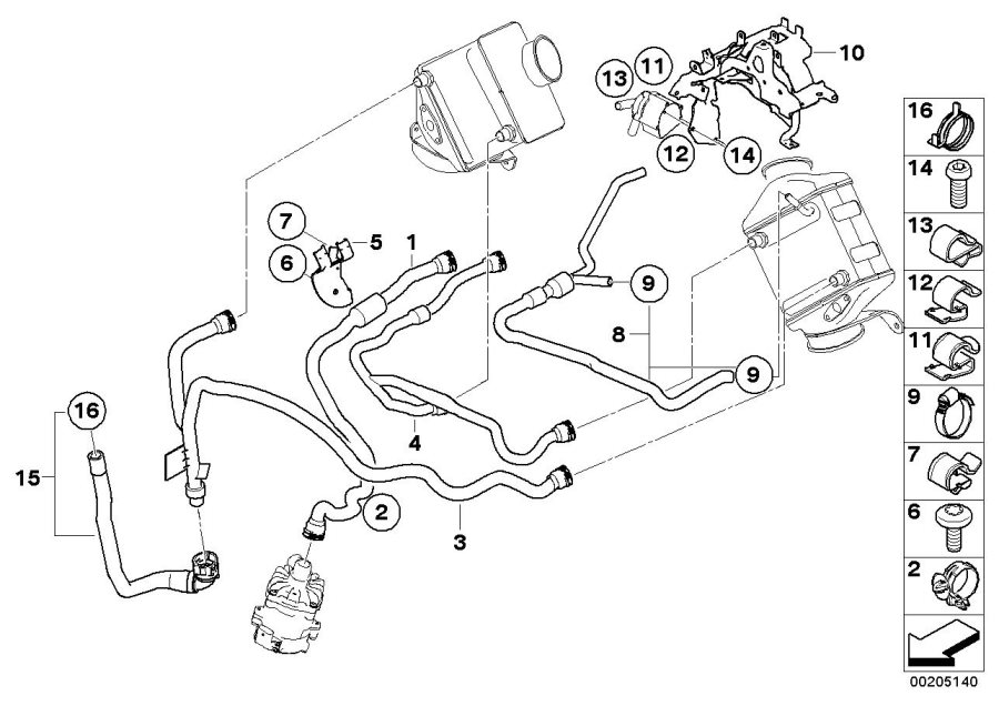 Diagram Cooling system water hoses, turbo for your 2016 BMW 330e   