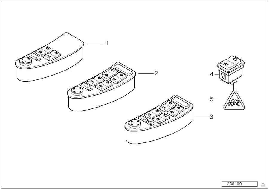 Diagram SWITCH WINDOW LIFTER for your BMW