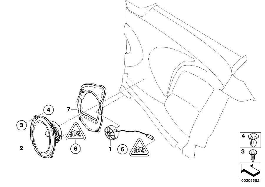 Diagram Components, HiFi system, rear for your MINI