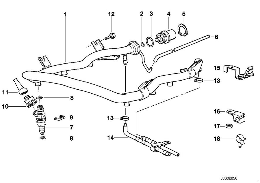 Diagram VALVES/PIPES OF FUEL INJECTION SYSTEM for your 2016 BMW 528iX   