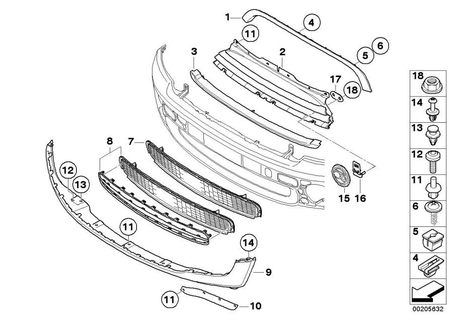 Diagram Trim, decor elements, front for your MINI