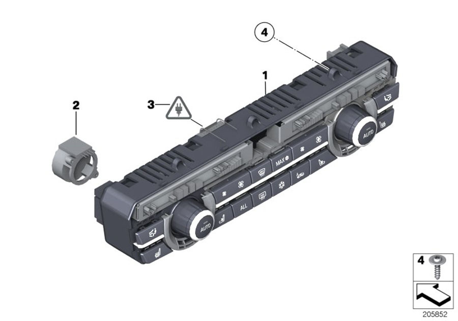 Diagram A/C control panel for your 2014 BMW M6   