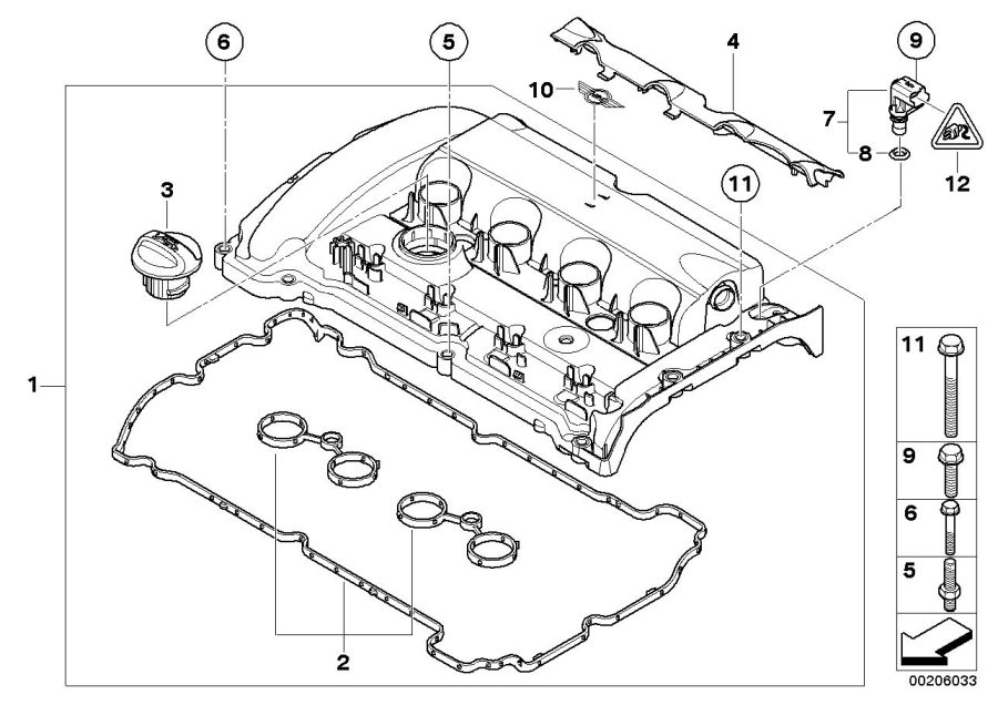 Diagram Cylinder head cover for your MINI