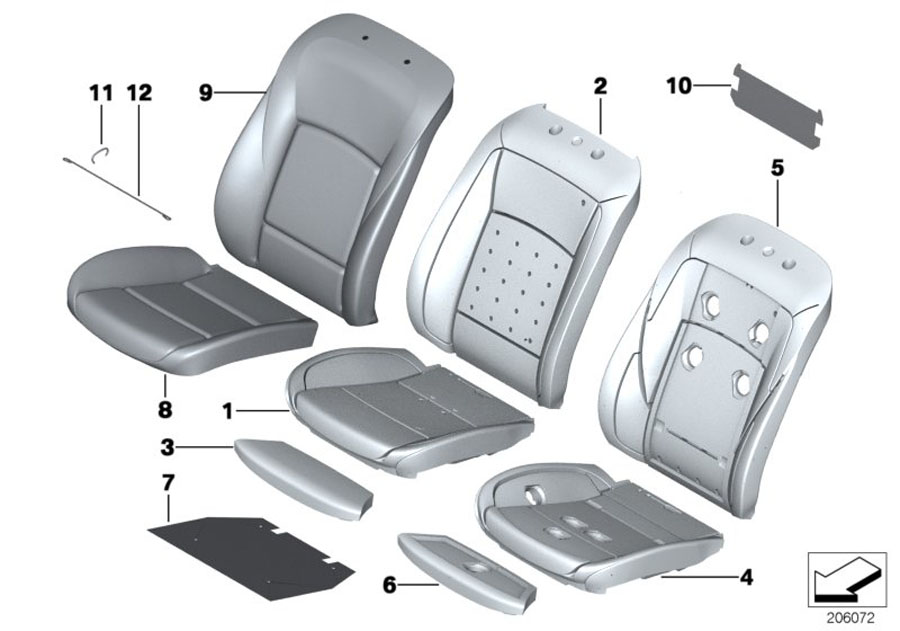 Diagram Seat, front, upholstery and cover for your BMW